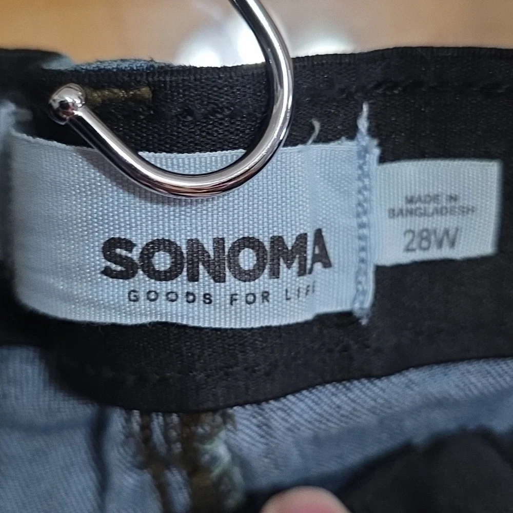 NWT Sonoma Women's Denim Capris Rolled Cuff Stretch Comfort Mid‎ Calf Sz 28 W